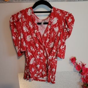 Asos Puff Sleeve Floral Top